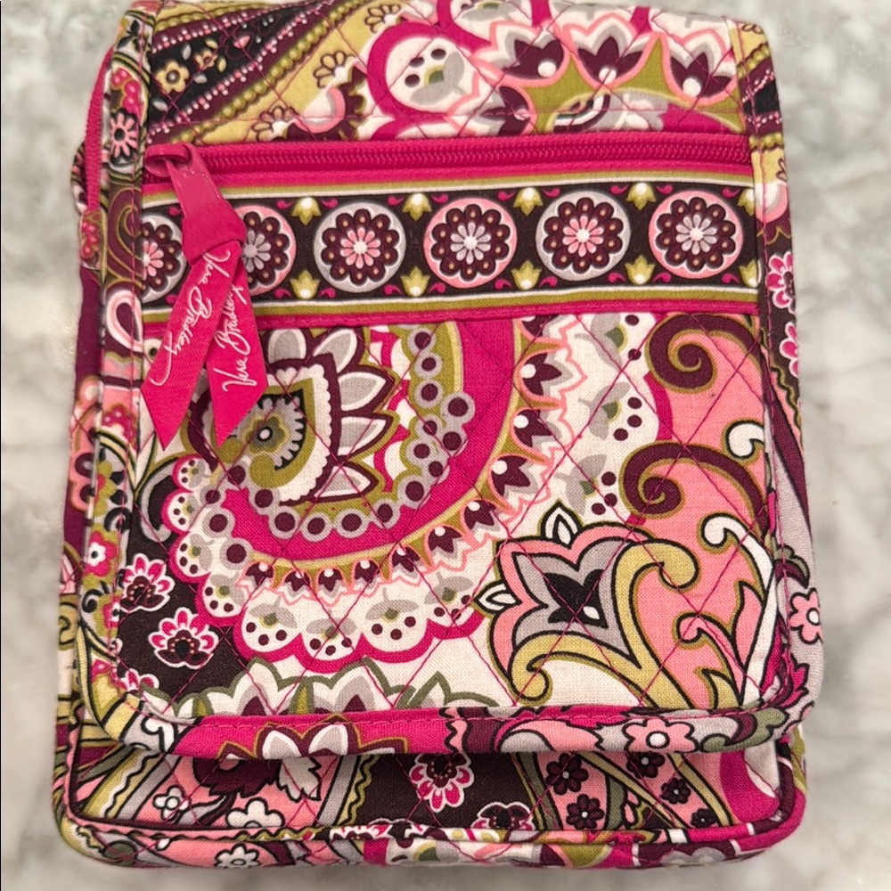 Vera Bradley Pink and Green Crossbody Bag